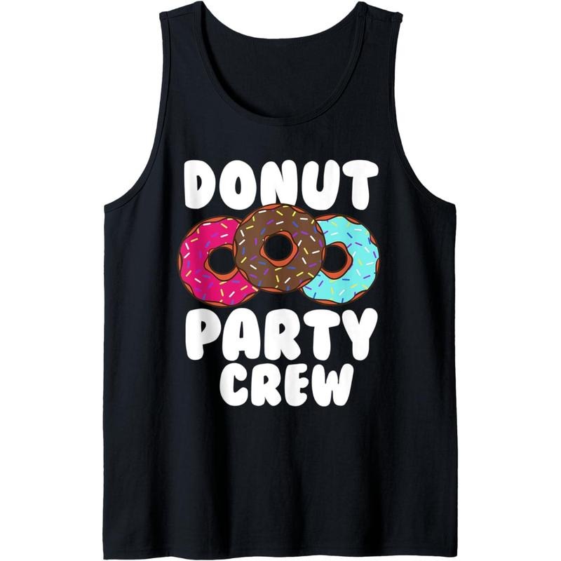 Funny Donut Party Crew Cool Doughnut Gift For Kids Men Women Tank Top MADE IN USA