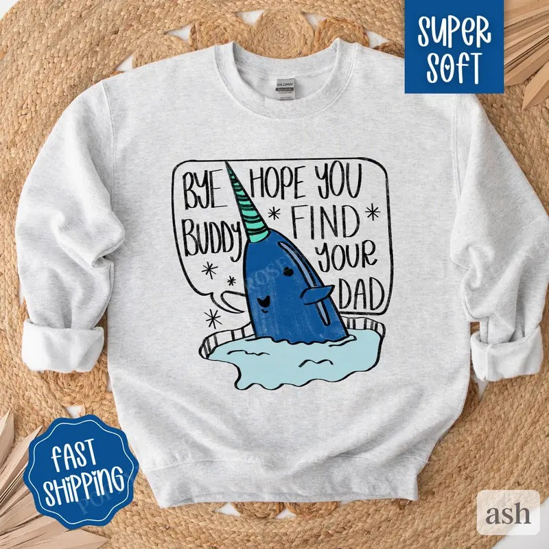 Funny Elf Sweatshirt, Cute Christmas Sweater, Women's Holiday Crewneck