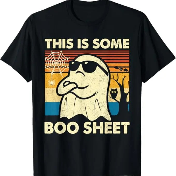 Funny Halloween Shirts For Men, This is Some Boo Sheet Ghost Retro Funny Halloween Men Women T-Shirt Menswear - Available from size S to 5XL