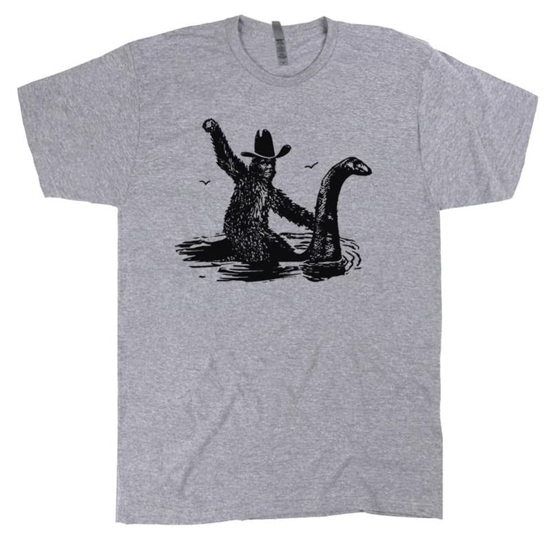 Funny T Shirts, Cool T Shirt, Bigfoot Shirts, Hilarious Loch Ness Monster Really Vintage Graphic Retro Novelty Humorous Tee, For Men Women
