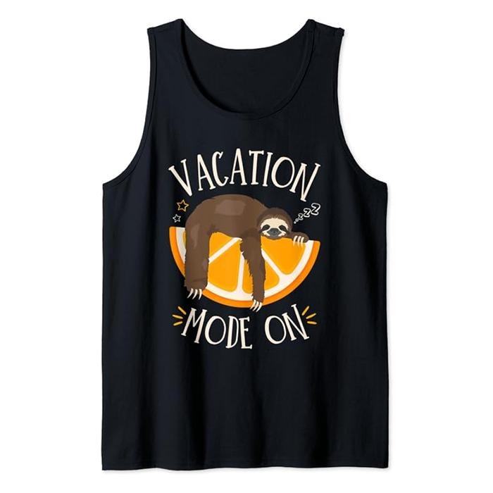 Funny Vacation Tank Top, Vacation Mode On Funny Sloth Mode Activated Tank Top Unisex Casual Classic
