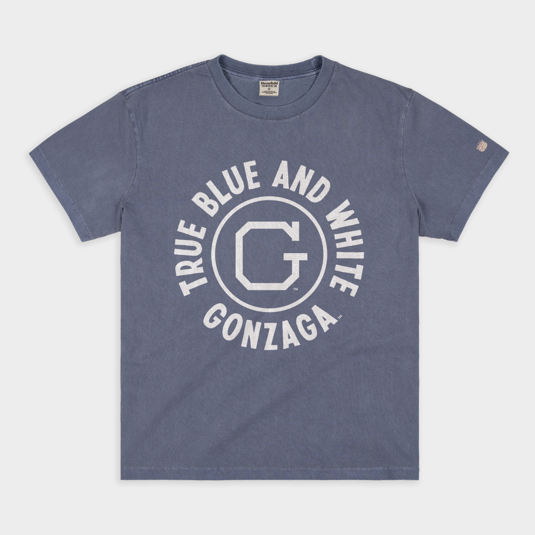 Gonzaga Vintage Basketball Half Court Heavyweight Tee Style001