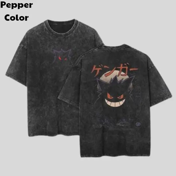 Gengar In The City Vintage Tee, Gengar 2-Sided T-Shirt, Pokemon Graphic Tees, Sweatshirt, Hoodie, Unisex Anime Shirt Menswear Womenswear Streetwear