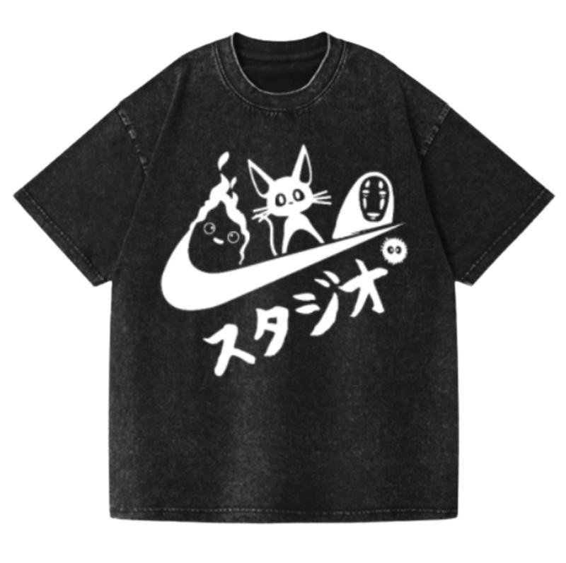 Ghibli Vintage Wash Japanese Design T-Shirt
