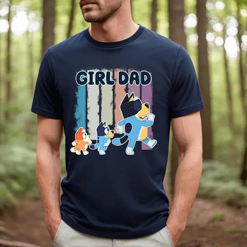 Girl Dad Sweatshirt, Retro Bluey Family Shirts, Family Matching Shirts, Funny Dad Shirt, Boy Dad Shirt, Father's Day Gift For Dad, Unisex Shirt, Gift For All, Full Sizes, Full Colors, Unisex T-Shirt for Men and Women, Gift for Friends