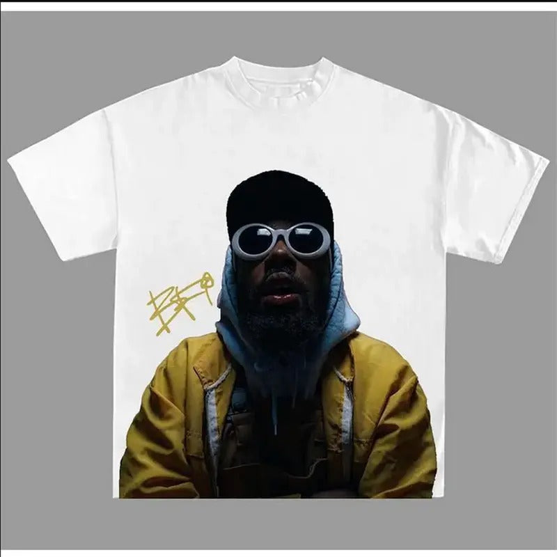 Glass Yellow Brent Sonder Rap Tee, Signature Print Streetwear Graphic Shirt