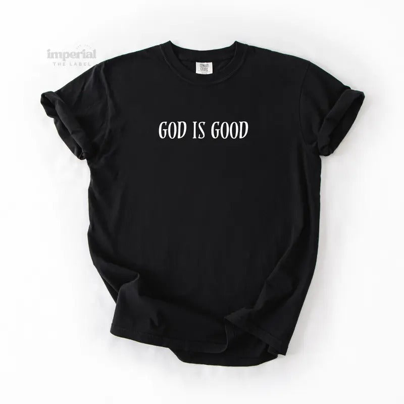God Is Good Comfort Colors T-Shirt, Oversized Vintage-Washed Tee, Soft Garment-Dyed Cotton, Aesthetic Streetwear, Casual Everyday Outfit