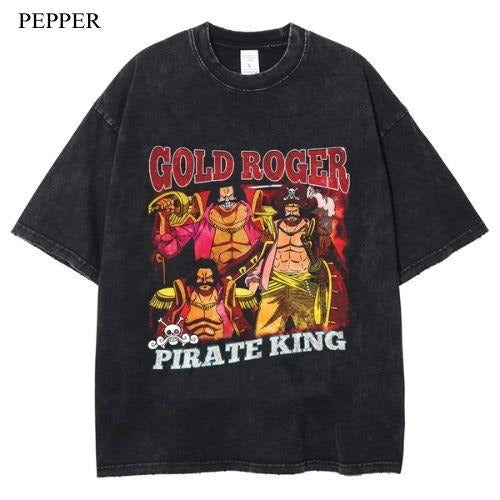 Gold Roger Vintage T-Shirt, Anime Manga Unisex T-Shirt, Gift For Him Menswear Top