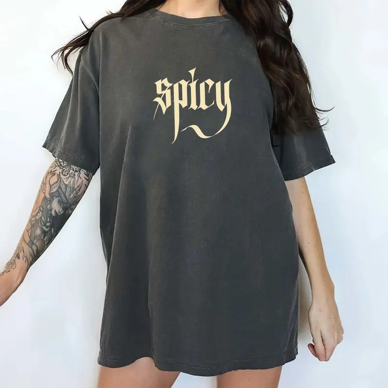 Gothic Spicy Comfort Colors Shirt, Vintage Dark Romance Reader T-shirt, Retro Bookish Shirt, Book Lover Unisex Clothing