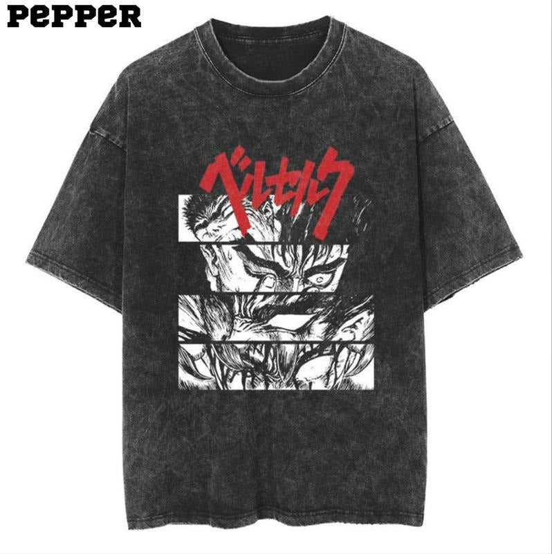 Guts Rage Vintage Shirt, Berserk Shirt, Anime Berserk Shirt, Manga Shirt, Berserk Merch, Anime Merch, Berserk Gift for fan Fabric Menswear Top Underwear Streetwear Tshirt