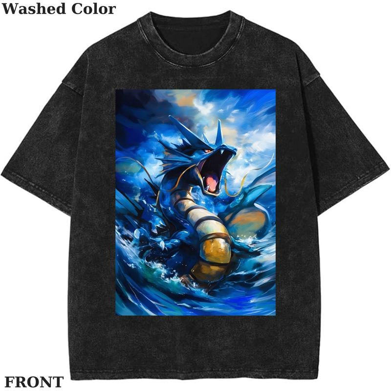 Gyarados Pokemon Graphic Shirt, Pokemon T-Shirt, PKM Shirt, Anime Funny Shirt, Vintage Tee Menswear Womenswear Streetwear Cotton Comfort