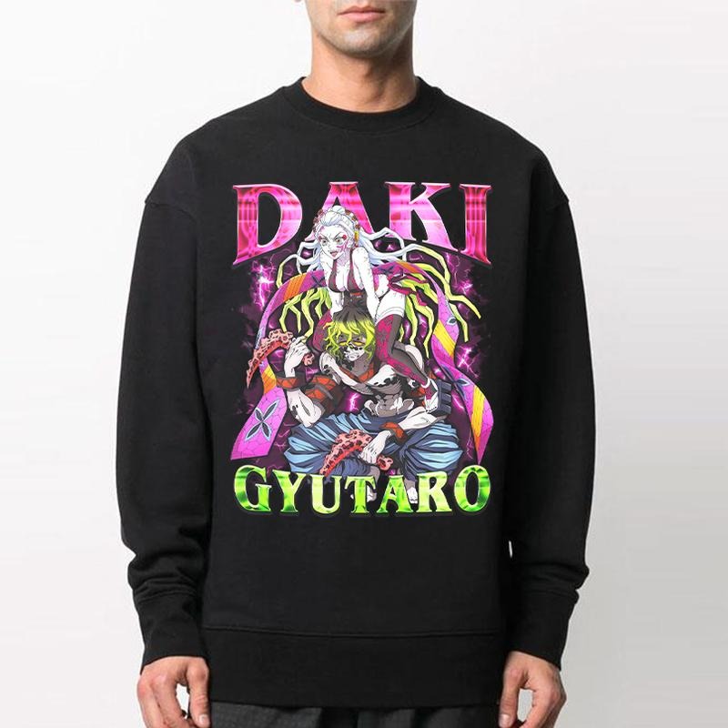 Gyutaro and Daki Upper Moon Demon Shirt, The Upper Rank Six Demon Sweatshirt Hoodie,Demon Slayer t-shirt, Kimetsu no Yaiba Shirt, Anime sweatshirt hoodie, Anime lover t-shirt Menswear