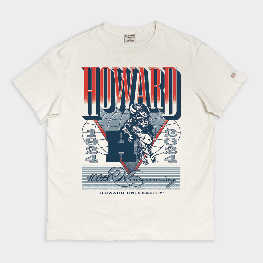 Howard 2024 Homecoming Centennial Vintage Heavyweight Tee Style001