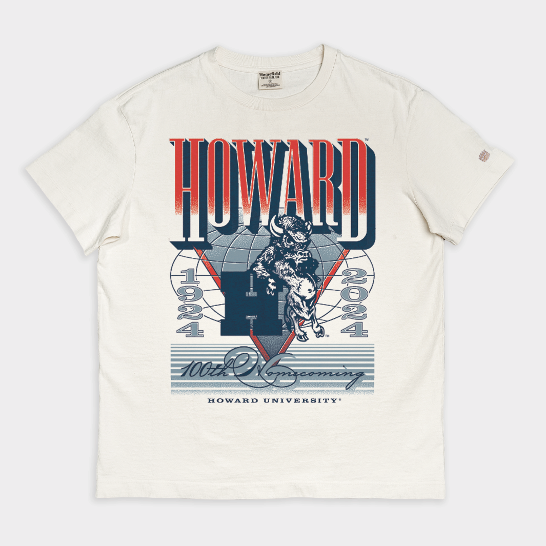 Howard 2024 Homecoming Centennial Vintage Heavyweight Tee Style001