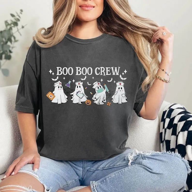 Halloween Nurse Shirt, Boo Boo Crew Shirt, Halloween Nursing Shirt, Funny Halloween T-Shirt, Cute Nurse Sweater, Ghost Nurse Tees,Nurse Team