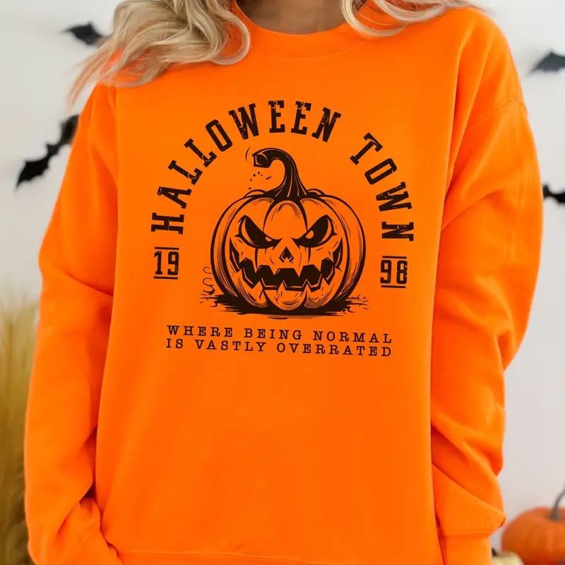 Halloween Town Sweatshirt with Jack O'Lantern Graphic