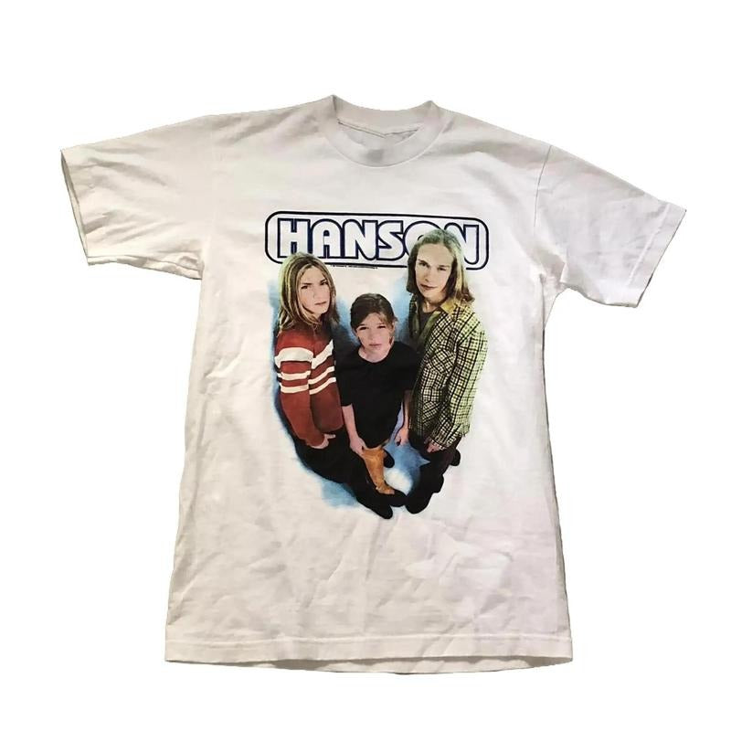 Hanson Band Tee For Men Women Shirt Menswear Top Underwear Streetwear Tshirt Human Tropical Round Neck Crewneck Shortsleeve Casual Operator Bestie T-Shirt Graphic