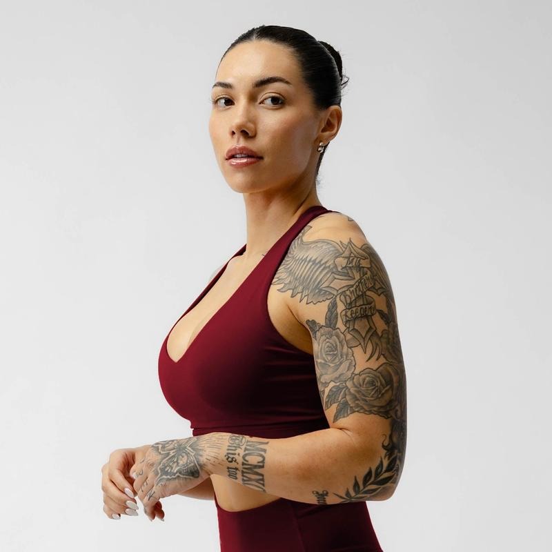 Harmony Wine Plain Bra for Women - Lightweight Summer Underwear with Thick Straps and Contoured Support