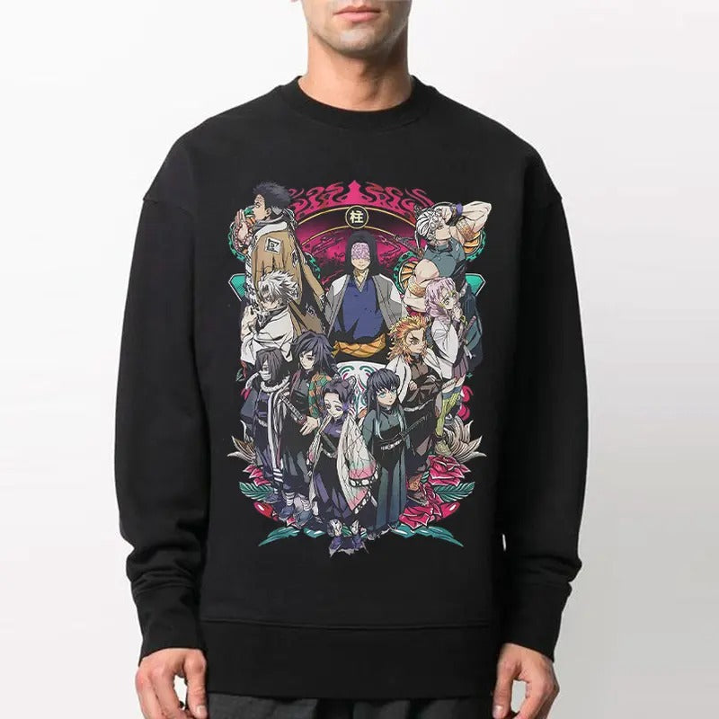 Hashira team Sweatshirt, All of Hashira Sweatshirt Hoodie, Demon Slayer t-shirt, Kimetsu no Yaiba Shirt, Anime sweatshirt hoodie, Anime lover t-shirt Menswear