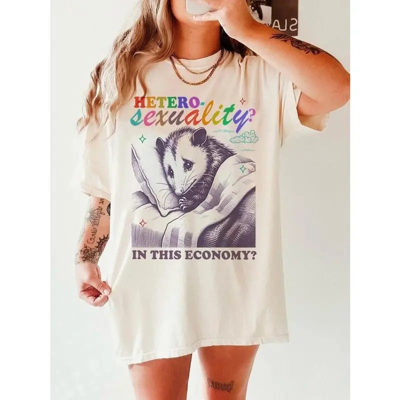 Heterosexuality In this economy | funny lesbian shirt | funny lgbt | pansexual shirt | cool queer shirt | bi pride shirt | be gay do crime