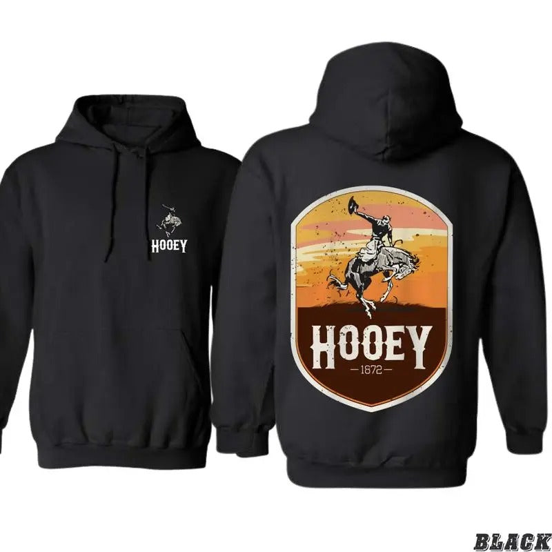 Hooey Hoodie, Classic Western Rodeo Design Featuring Bold Cowboy Graphics, Unisex Hoodie for Everyday Comfort