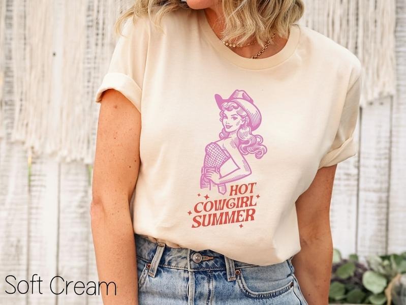 Hot Cowgirl Summer Shirt,Cowgirl Western T-Shirt,Retro Cowgirl Shirt,Vintage 90s Graphic Western Shirt,Rodeo Country Western T-Shirtsstyle{n002}2