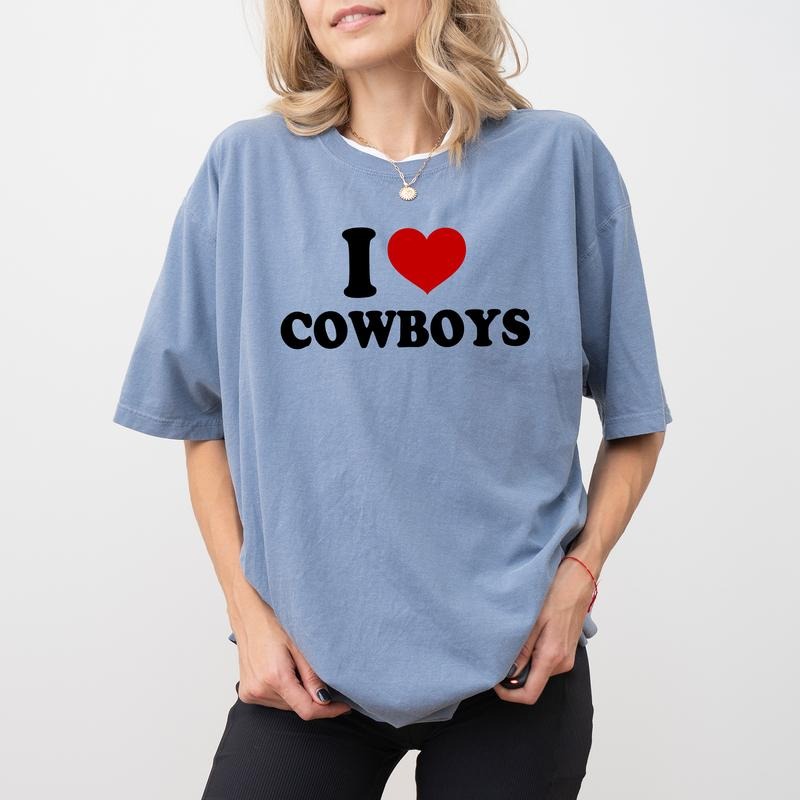 I Love Cowboy Comfort Colors Shirt, Cowgirl Graphic Tee, Cowboy's Lover  T-shirt, Cowgirl Country Clothing