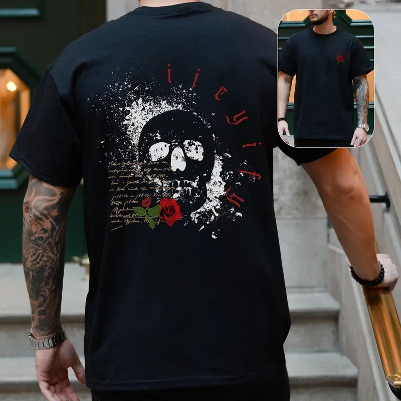 IICYIFY Mens Skull T-Shirt, Gift for Him, Dark Romance Tee, STFUATTDLAGG Bookish Shirt, Haunting Adeline Sweatshirt, I Buy Her Books Tee, Run Little Mouse Unisex Soft Comfort Crewneck Short Sleeves Graphic Fabric Tee