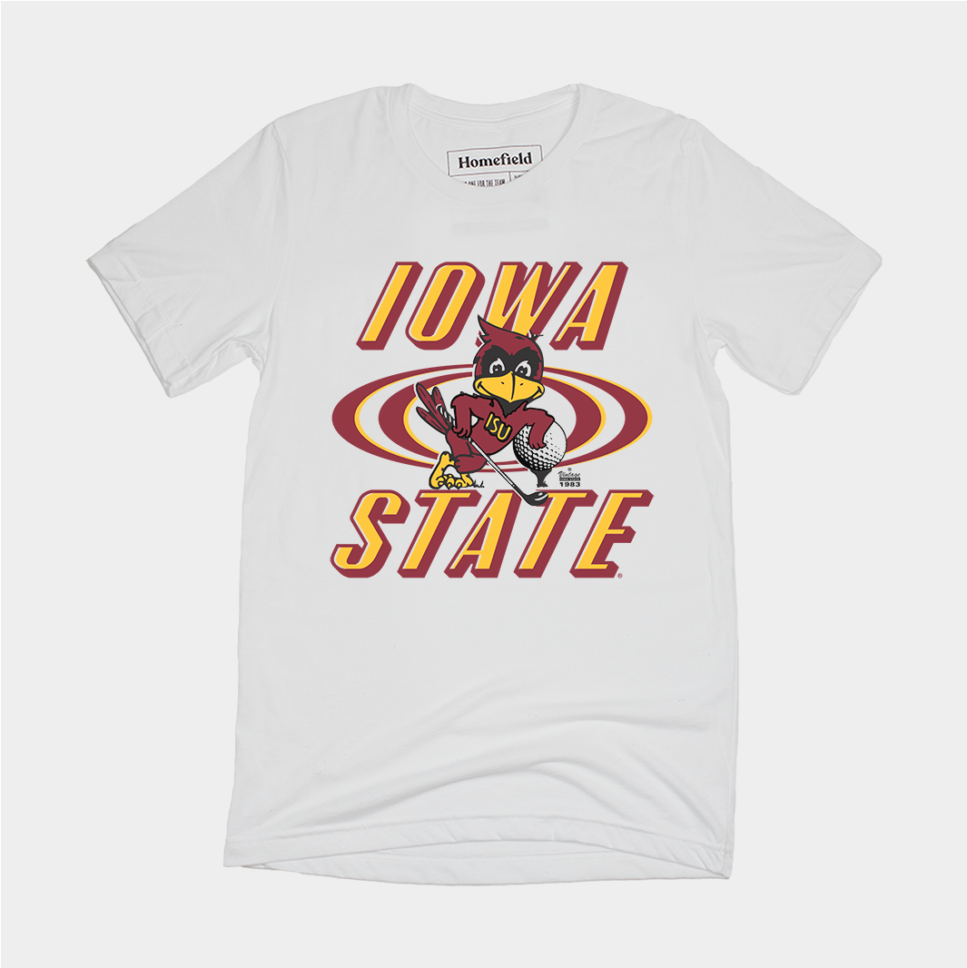 Iowa State Vintage Golf Tee Style001