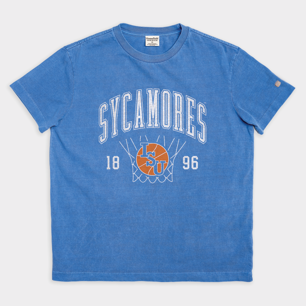 Indiana State Sycamores Basketball Court Logo Vintage Heavyweight Tee Style001