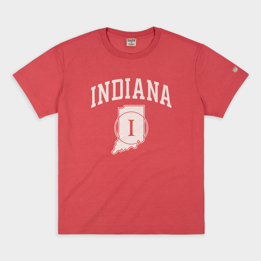 IU Assembly Hall Midcourt Logo Vintage Heavyweight Tee Style001