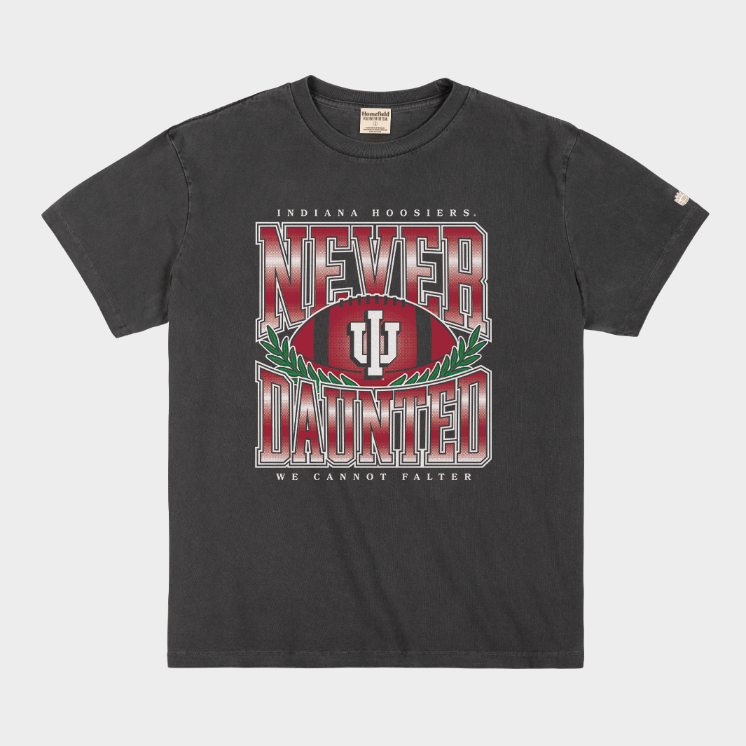 Indiana Football "Never Daunted" Vintage Heavyweight Tee Style001