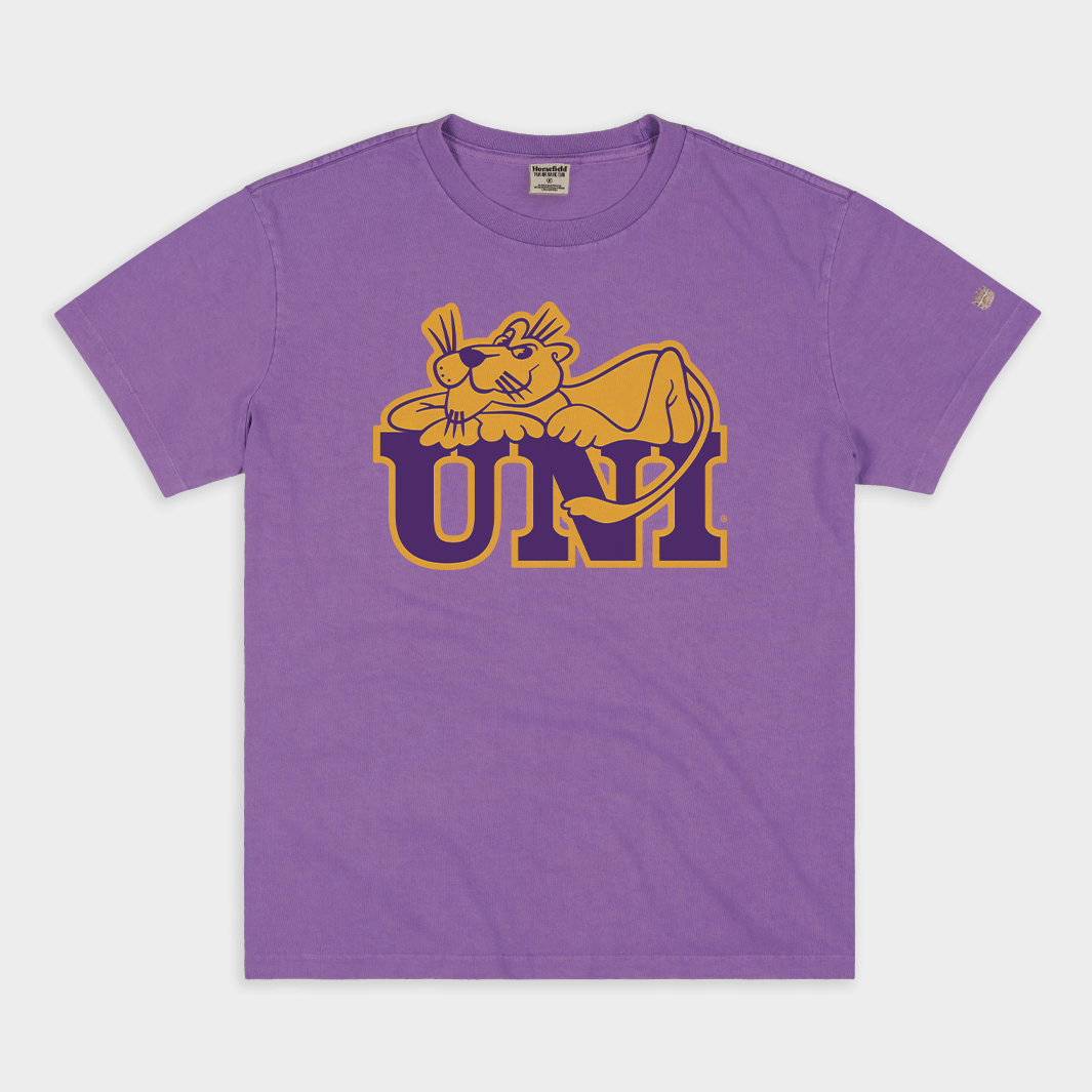 Northern Iowa Sleeping Panther Vintage Heavyweight Tee Style001