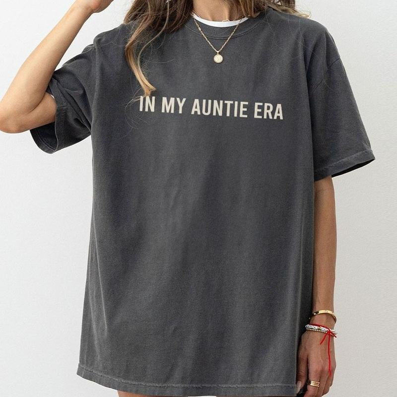 In My Auntie Era Shirt, Aunt Comfort Shirt, Aunt Era Shirt, Funny Auntie Gift, Retro Aunt Shirt, Promoted To Aunt, Birthday Gift For Aunt, Cool Aunt Club, Promoted To Auntie, Trendy Aunt Shirt, Aunt Women Top