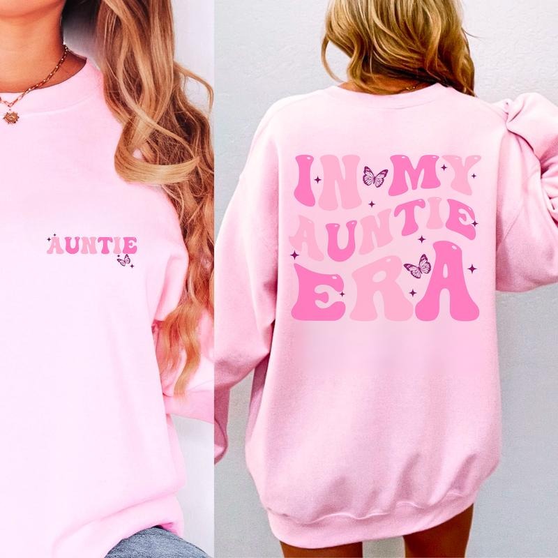 In My Auntie Era Sweatshirt, Aunt Era, Eras Shirt, Oversized Aunt Shirt, Retro Aunt Sweatshirt, Baby Announcement for Aunt, Funny Aunt  T-shirt, sweater and Hoodie