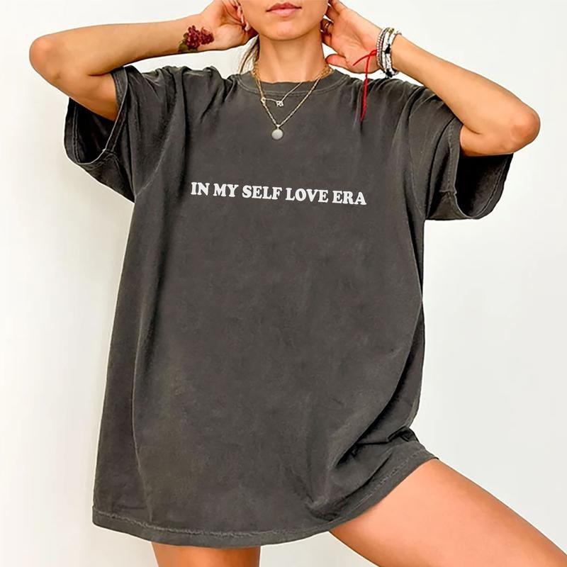 In My Self Love Era Shirt, Self Care Shirt For Women, Motivational Graphic Printed Women Shirt, Therapy Tee, Comfy Oversized Graphic Tee, Affirmation Gift For Women, Womenswear Cotton Fabric Relaxed Chic Style