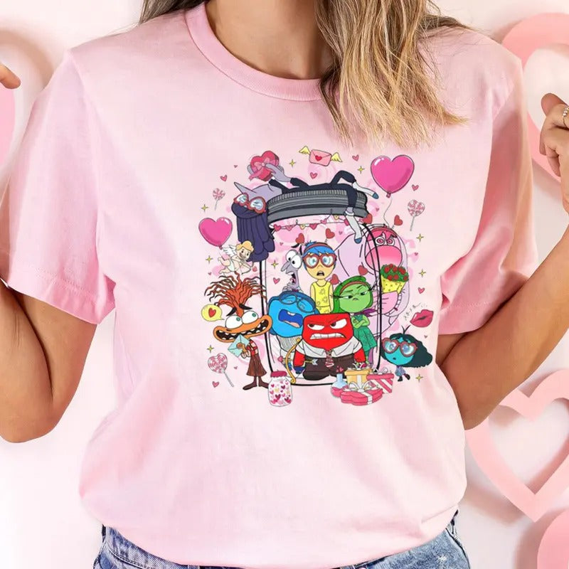 Inside Out 2 Characters Valentine Shirt, Anxiety Ennui Joy Fear Love Tee, Happy Valentine's Day 2025, Trip Matching Shirts, inside out emotions