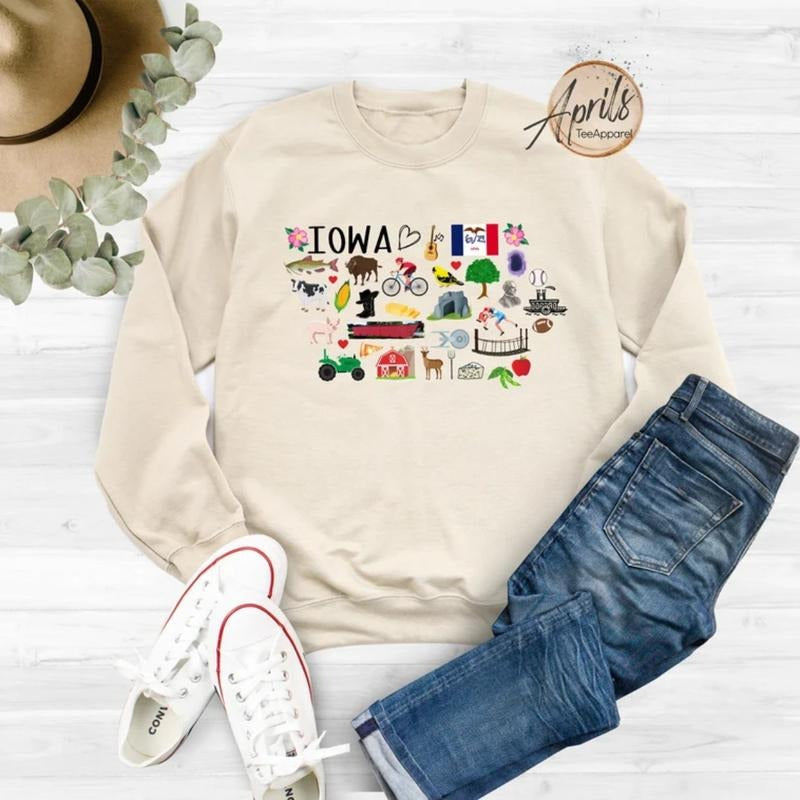 Iowa Sweatshirt, Iowa Hoodie, State Shirt Classic Fashion