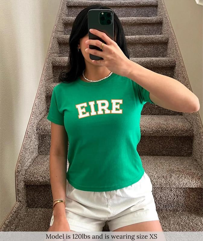 Ireland Eire Baby Tee, Funny St Patricks Day T-Shirt, Lucky Shamrock Baby Tee, Lucky Four Leaf Clover Shirt, Irish Shamrock Baby Tee