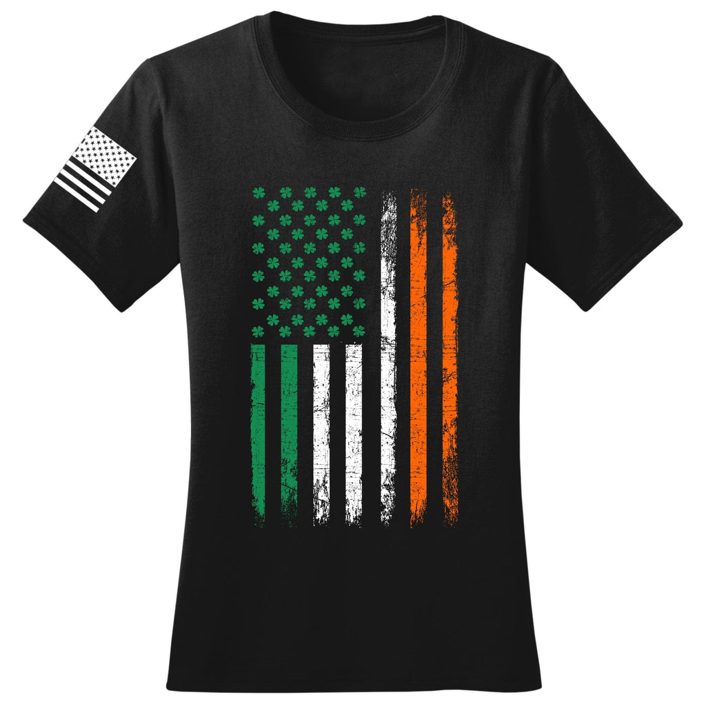 Irish American Flag Ladies T-shirt Style001