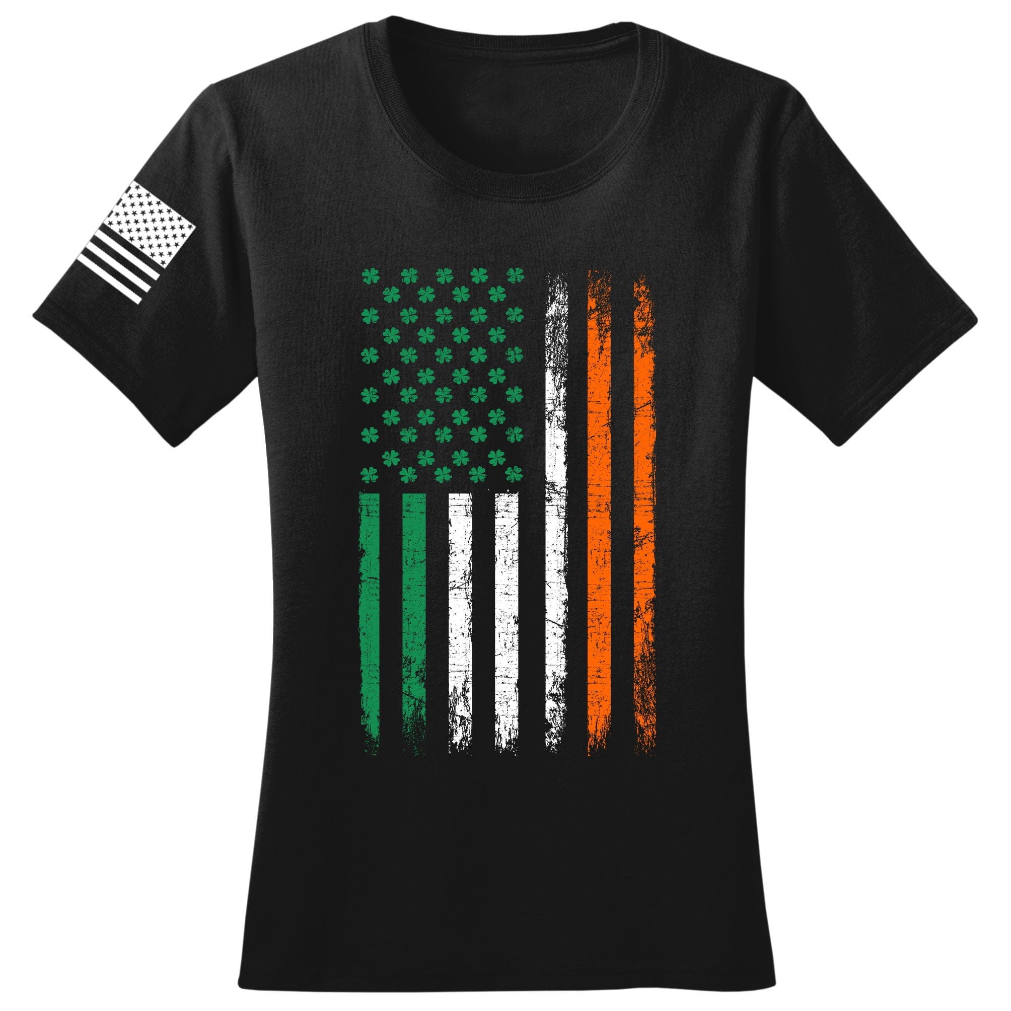 Irish American Flag Ladies T-shirt Style001