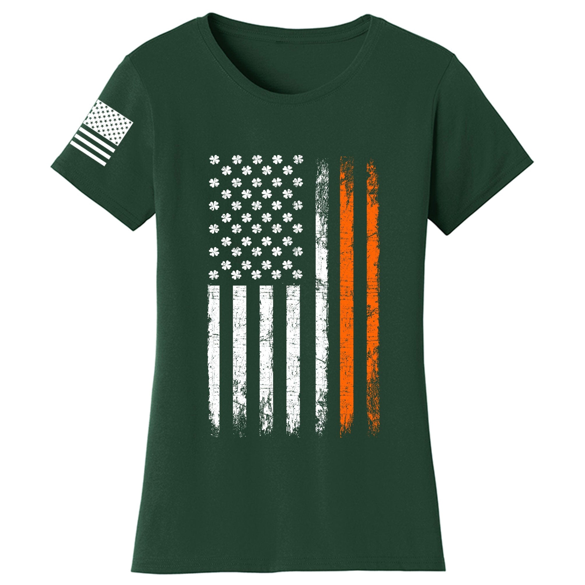 Irish American Flag Ladies T-shirt Style001