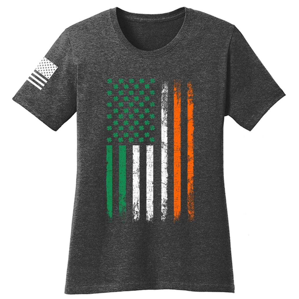 Irish American Flag Ladies T-shirt Style001