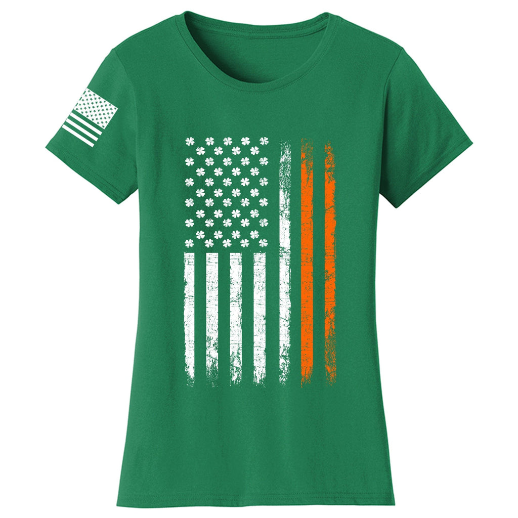 Irish American Flag Ladies T-shirt Style001