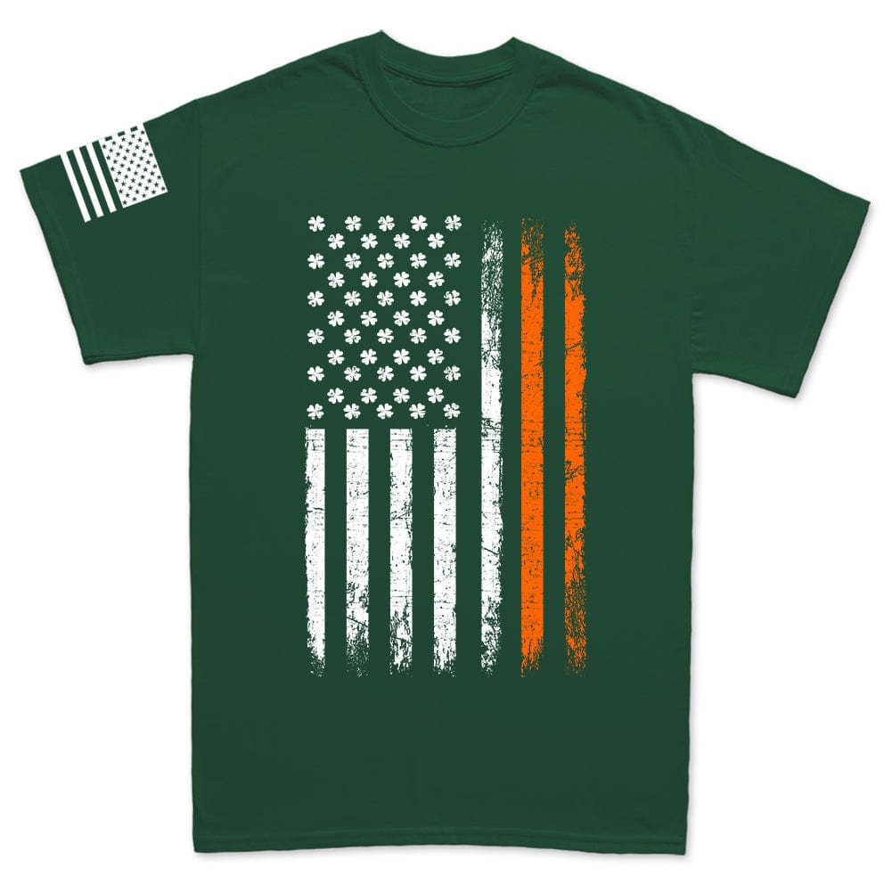 Irish American Flag Mens T-shirt Style001