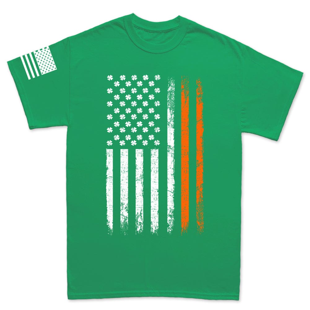 Irish American Flag Mens T-shirt Style001