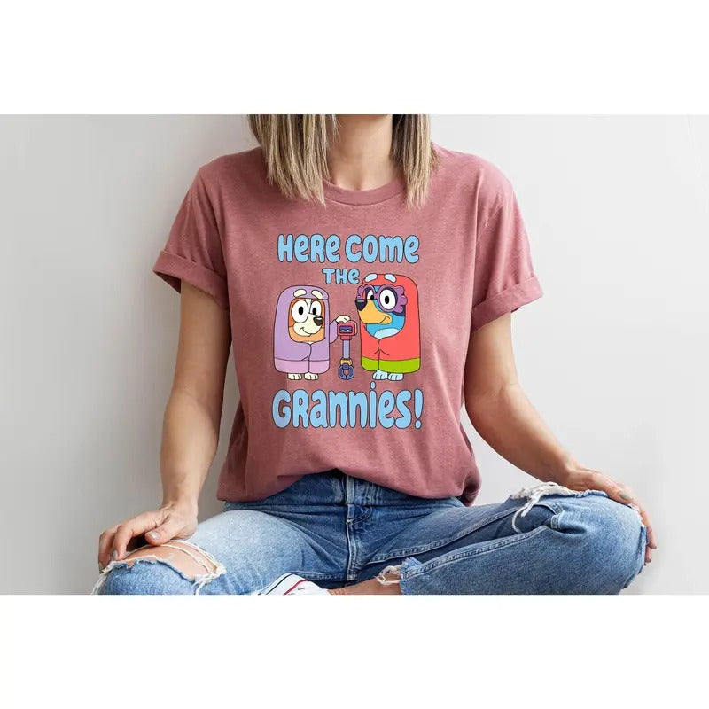 Janet And Rita T-shirt, Here Come The Grannies Shirt, Bluey Family Shirt, Funny Grannie Shirt, Cartoon Shirt, Heeler Family Tee, Bluey Shirt