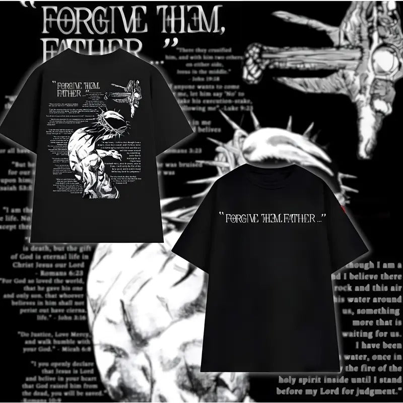 Jesus Jojo, Forgive Them Father Anime Unisex Tee | JoJo's Bizarre Adventure Fan Gift, Streetwear Style