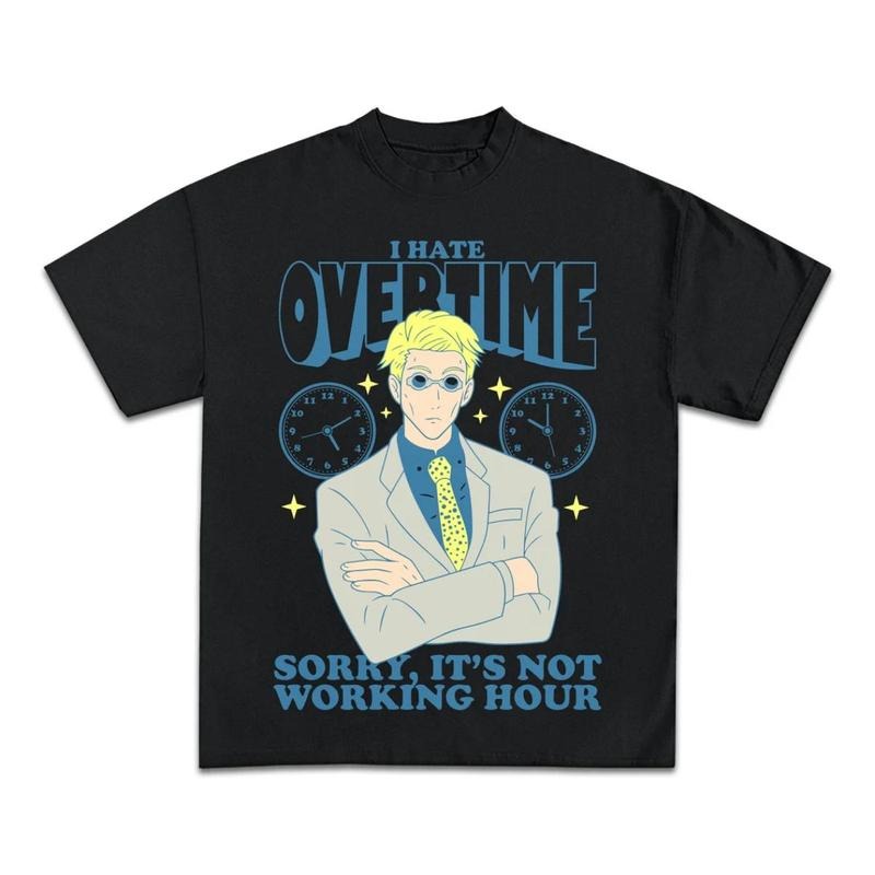 Jujutsu Kaisen Anime T-shirt, Nanami Hate Overtime Graphic Tee, Anime & Manga Gifts Sweatshirt, Hoodie, Comfort Colors