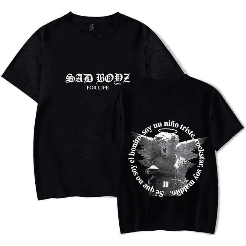 Junior H Sad Boyz 4 Life Tee New Logo Merch Women Men Fashion Casual Short Sleeve T-Shirts, rop tops women latina, squeeze shirt orange, Junior H Graphic Shirt, Junior H Tee Sweatshirt, Hoodie, Comfort Colors
